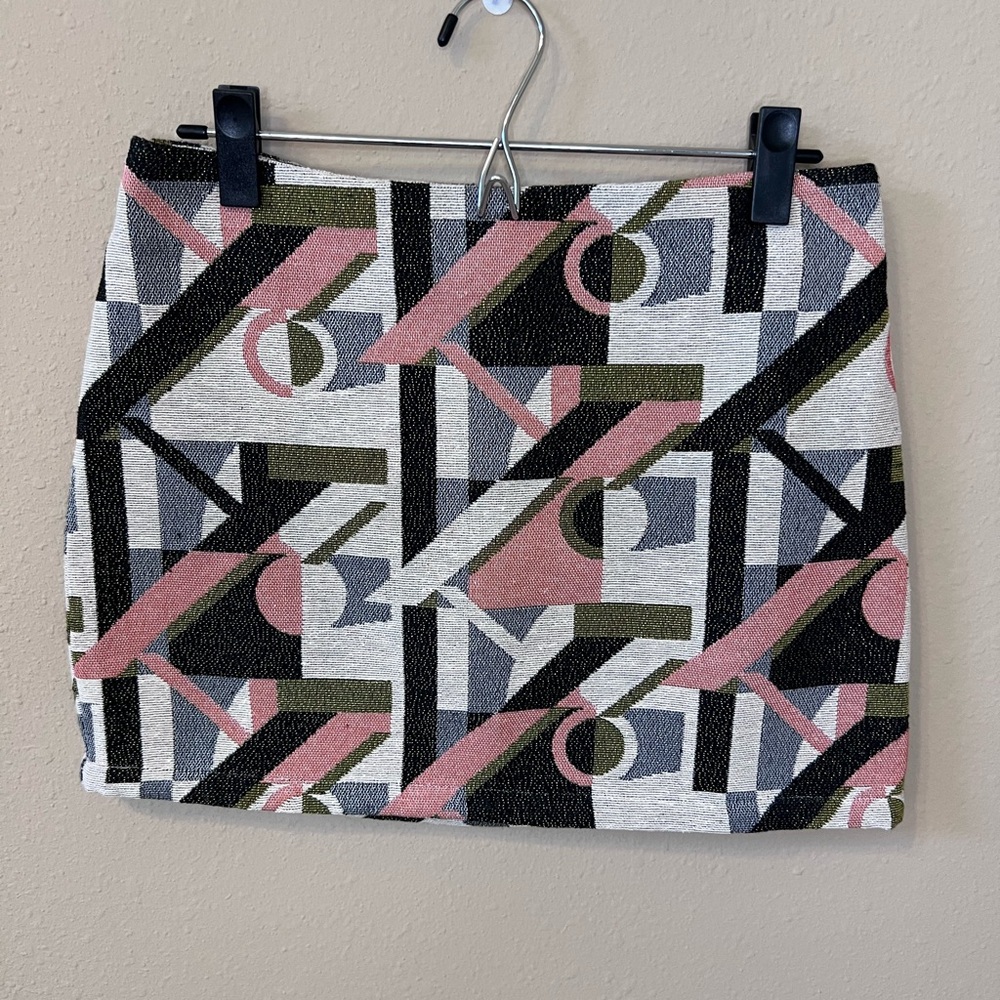 Topshop Abstract Mini Skirt